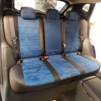 Авточехлы Автопилот синий алькантара